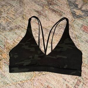 Lululemon Open-Back Sports Bra - Camo Print (Size 6)